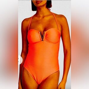 HEIDI KLEIN RICH TANGERINE ORANGE TORTOLA SWIMSUIT! NEW WITH TAGS! Size M.
